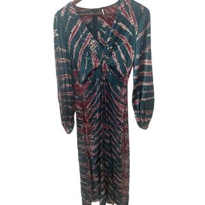 Young Fabulous & Broke Teal Green Hadi Tie-Dye  Maxi Dress XS Bohemian Festival